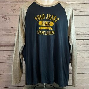 Ralph Lauren Polo Jeans Navy and Gray Long Sleeve